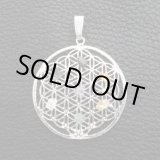 画像: 【50％OFF】フラワーオブライフ　ペンダント　シルバートーン　７チャクラストーン　アラウンド