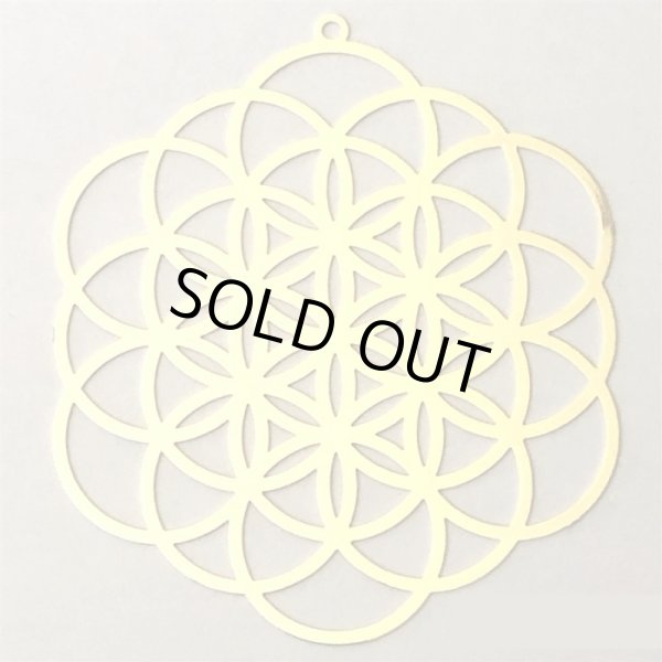 画像1: 【New】エネルギーグリッドカード：フラワーオブライフ【１８Kゴールドメッキ】●２インチサイズ