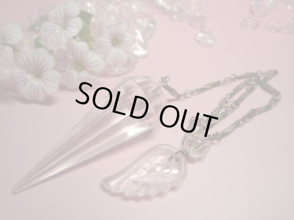 画像1: ヒマラヤ水晶　ファセット　ペンデュラム　A-エンジェルtype 【金古美チェーン】