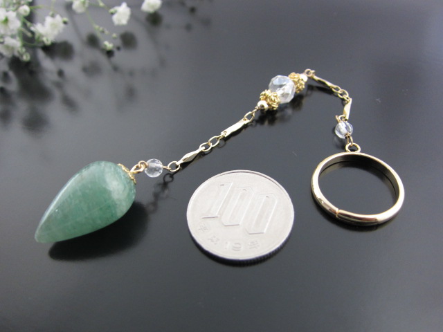 画像: リング・ヒーリングペンデュラム【グリーンアヴェンチュリン】 【★ポケットサイズ】