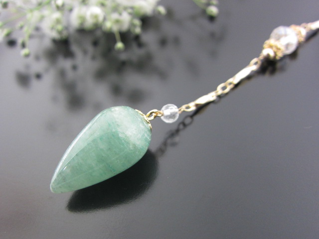 画像: リング・ヒーリングペンデュラム【グリーンアヴェンチュリン】 【★ポケットサイズ】